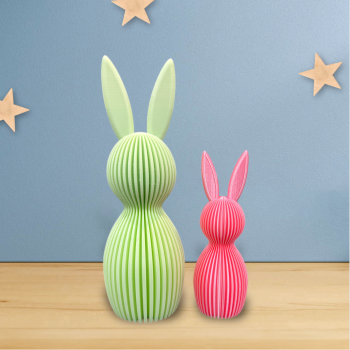 3-D printed ribbed design Easter bunnies- modern minimalist spring decor